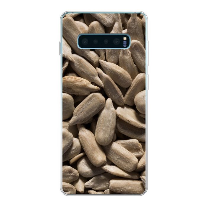 MuchoWow Handyhülle Nahaufnahme der hellen Sonnenblumenkerne Phone Case Handyhülle Samsung Galaxy S10 Lite Silikon Schutzhülle