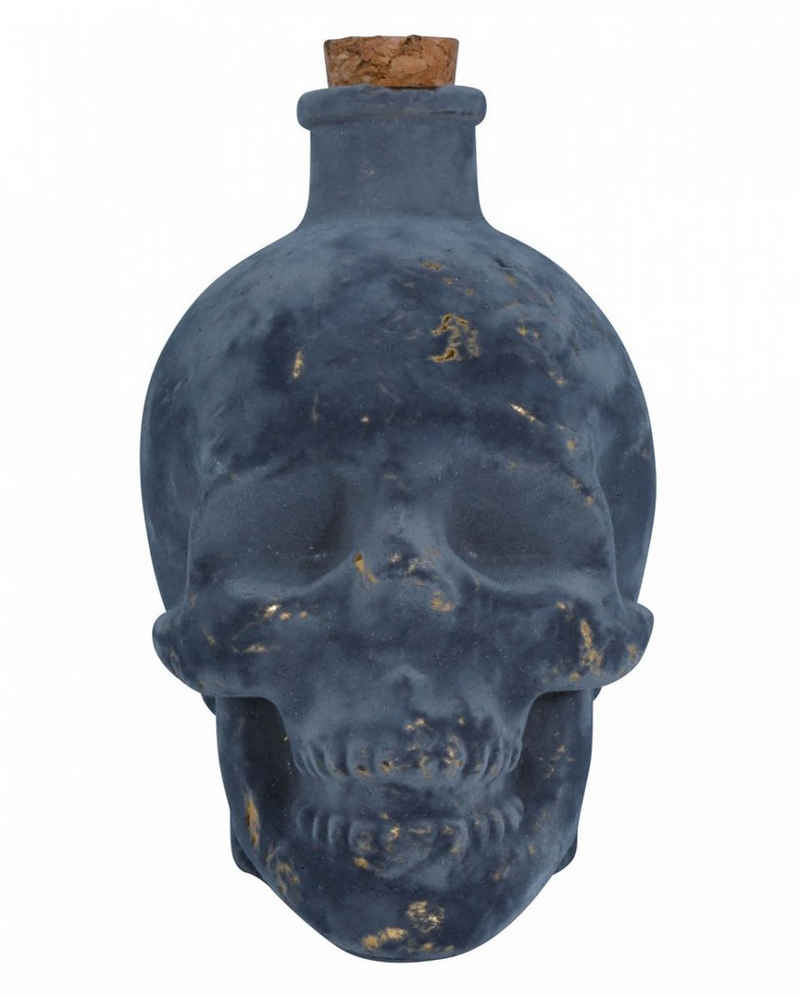 Horror-Shop Dekofigur Totenkopf Deko Flakon als Giftflasche für Hallowee