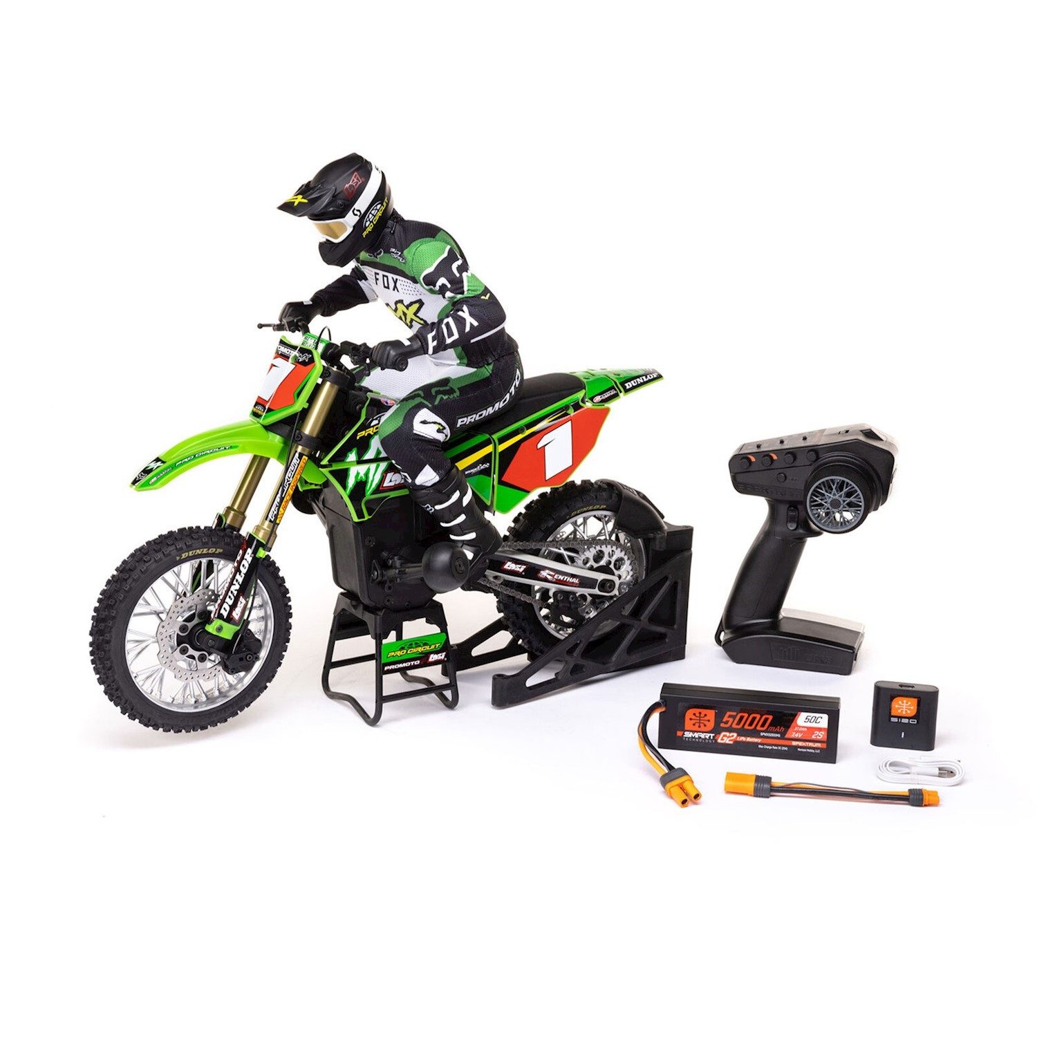 RC-Motorrad Losi Motocross RC Motorrad Promoto MX 1:4 RTR Combo Pro Circuit