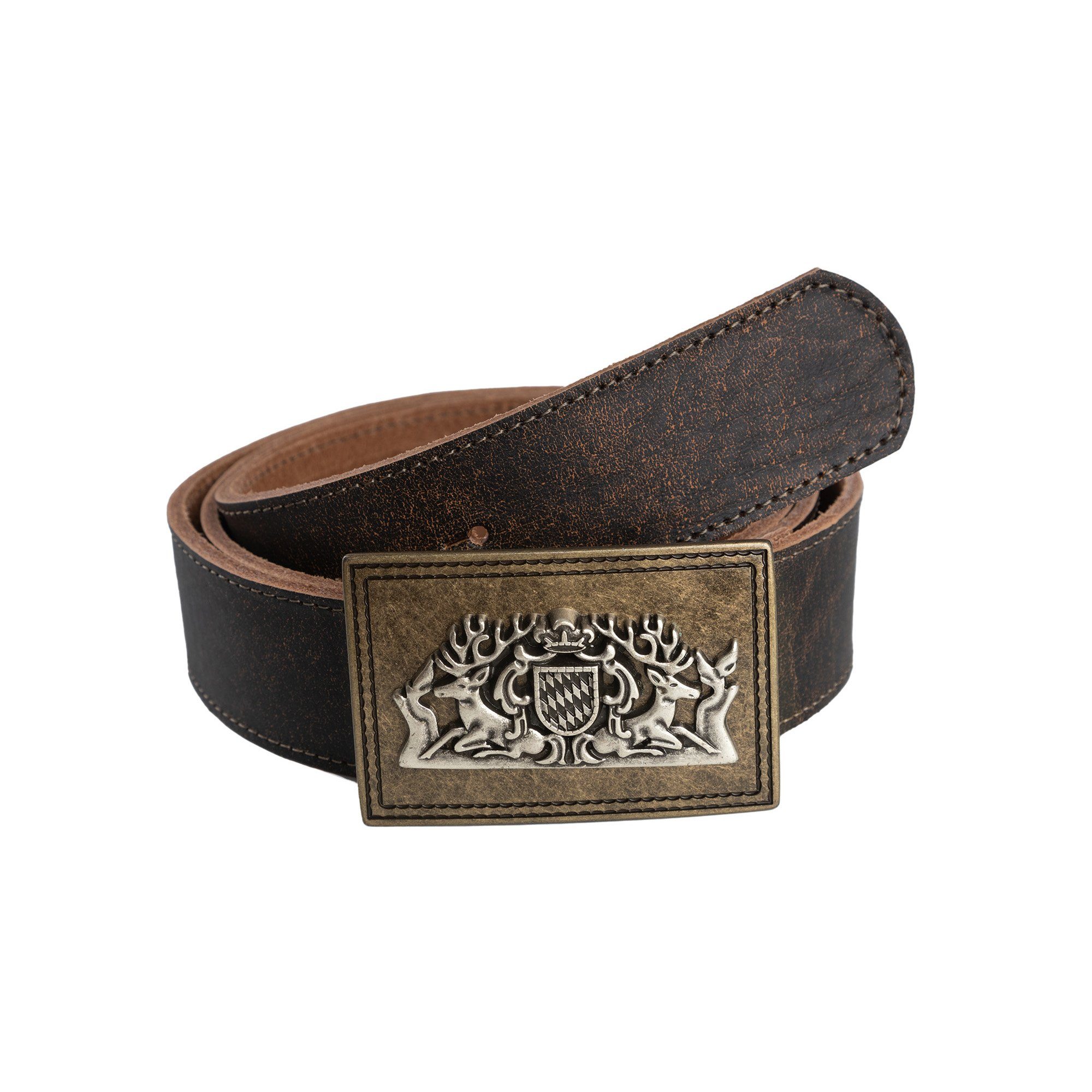 Der Trachtler Ledergürtel Trachtengürtel mit Hirschmotiv und Bayernwappen M günstig online kaufen
