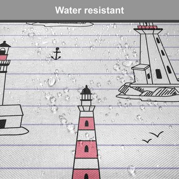 Abakuhaus Stuhlkissen Dekoratives wasserfestes Kissen mit Riemen für Küchensitze, Leuchtturm Aqua-Notebook-Design