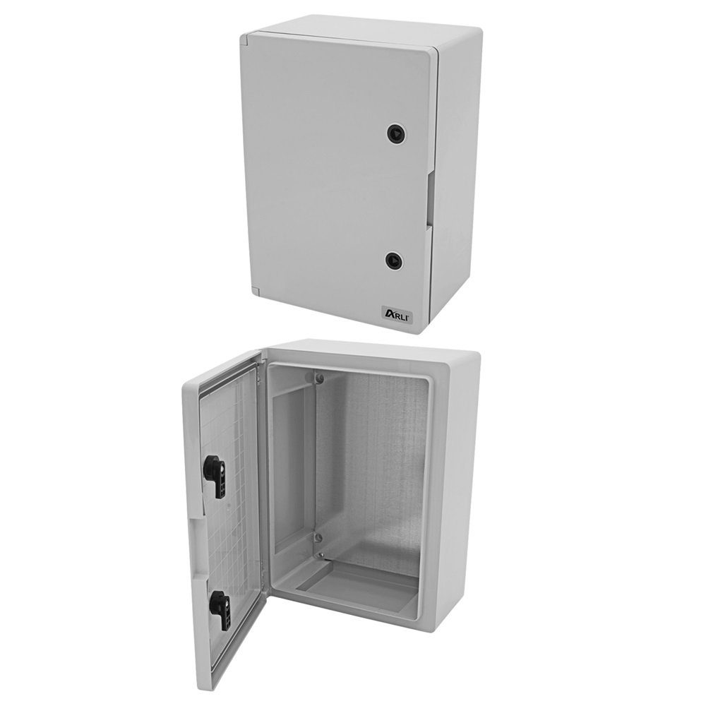 ARLI Schaltschrank Industriegehäuse verzinkter Montageplatte Steckdosenverteiler (Montageplatte, Verriegelungsschlüssel, Befestigungsmaterial, IP65), 400 x 500 x 170 mm / schlagfest / halogenfrei