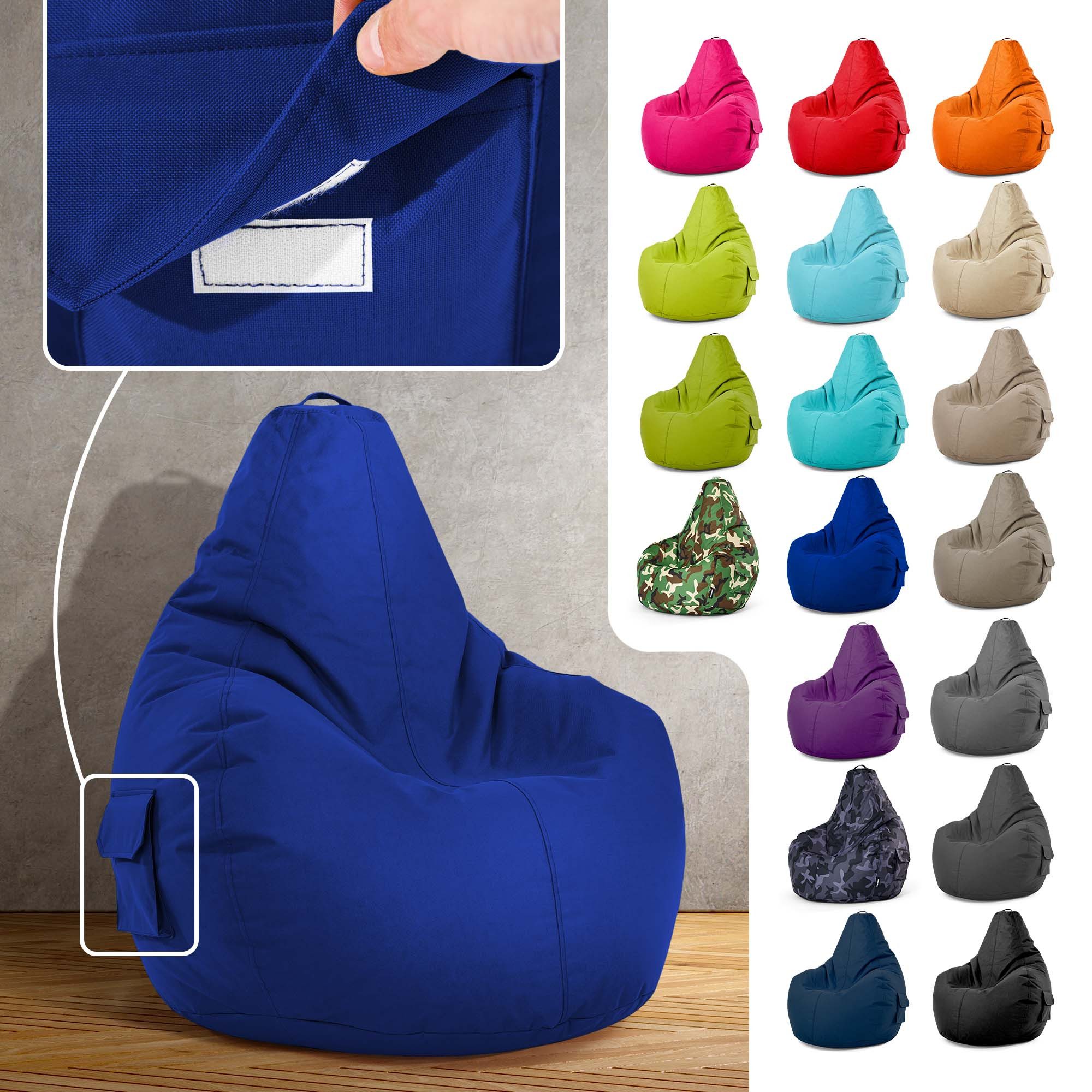 Green Bean Sitzsack Gaming Sitzsack Lounge Chair Cozy (Sitzsack mit Rückenlehne 80x70x90cm - Gaming Chair mit 230L EPS-Perlen Füllung, Kuschelig Weich Waschbar), Bean Bag Bodenkissen Lounge Sitzhocker Relax-Sessel Gamer Gamingstuhl