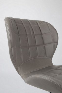 Zuiver Stuhl Esszimmerstuhl OMG Leder Metall grau
