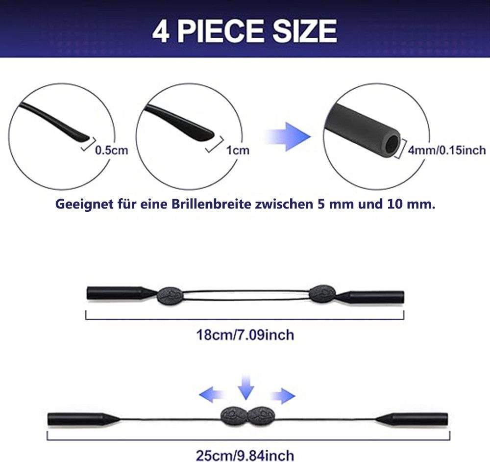 Coonoor Brillenband 4 Stück Sportbrillenband Verstellbares Brillenbänder Br günstig online kaufen