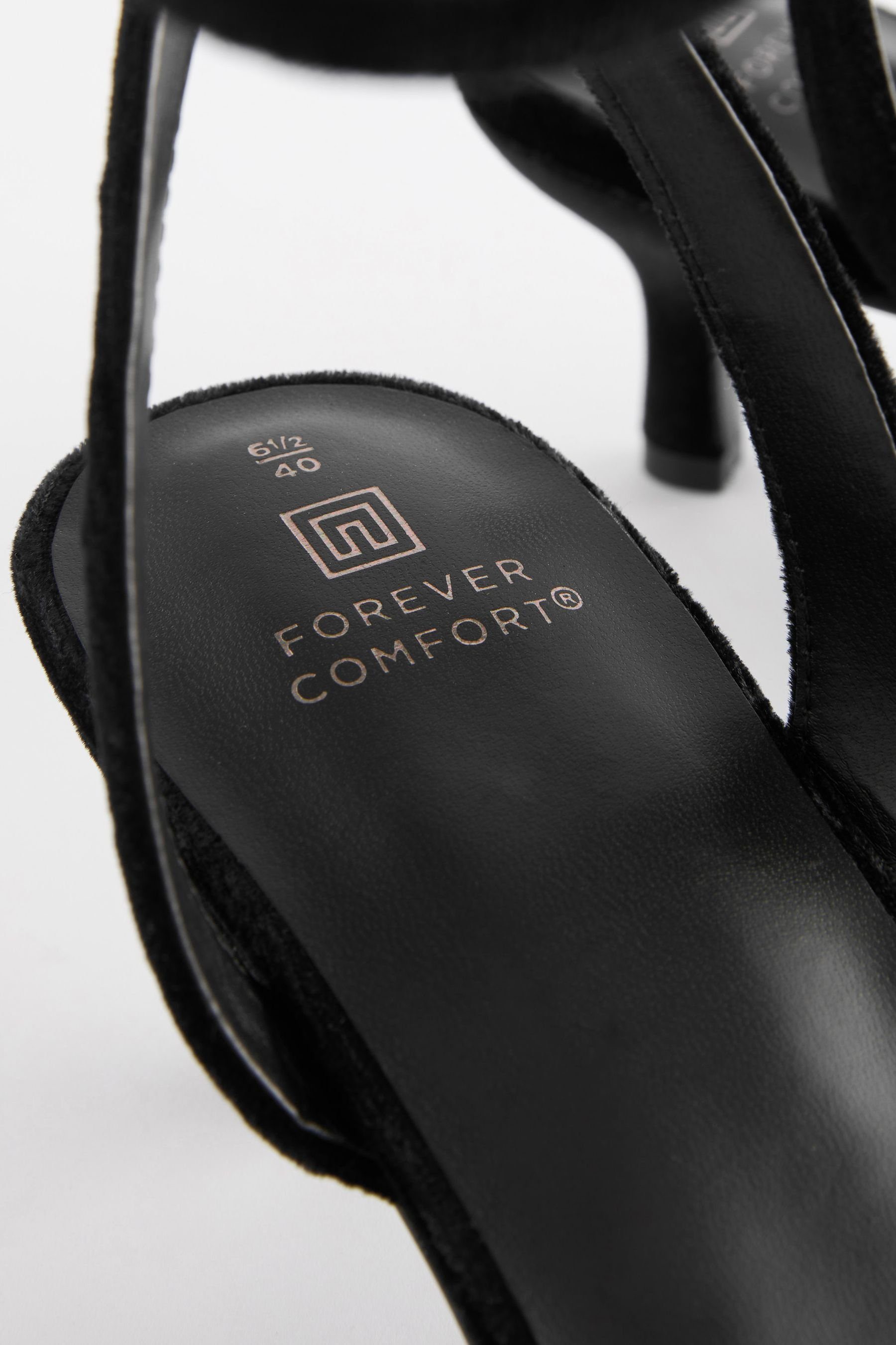 flachem Black mit Sandalette Next (1-tlg) Forever Absatz Comfort® Sandalen