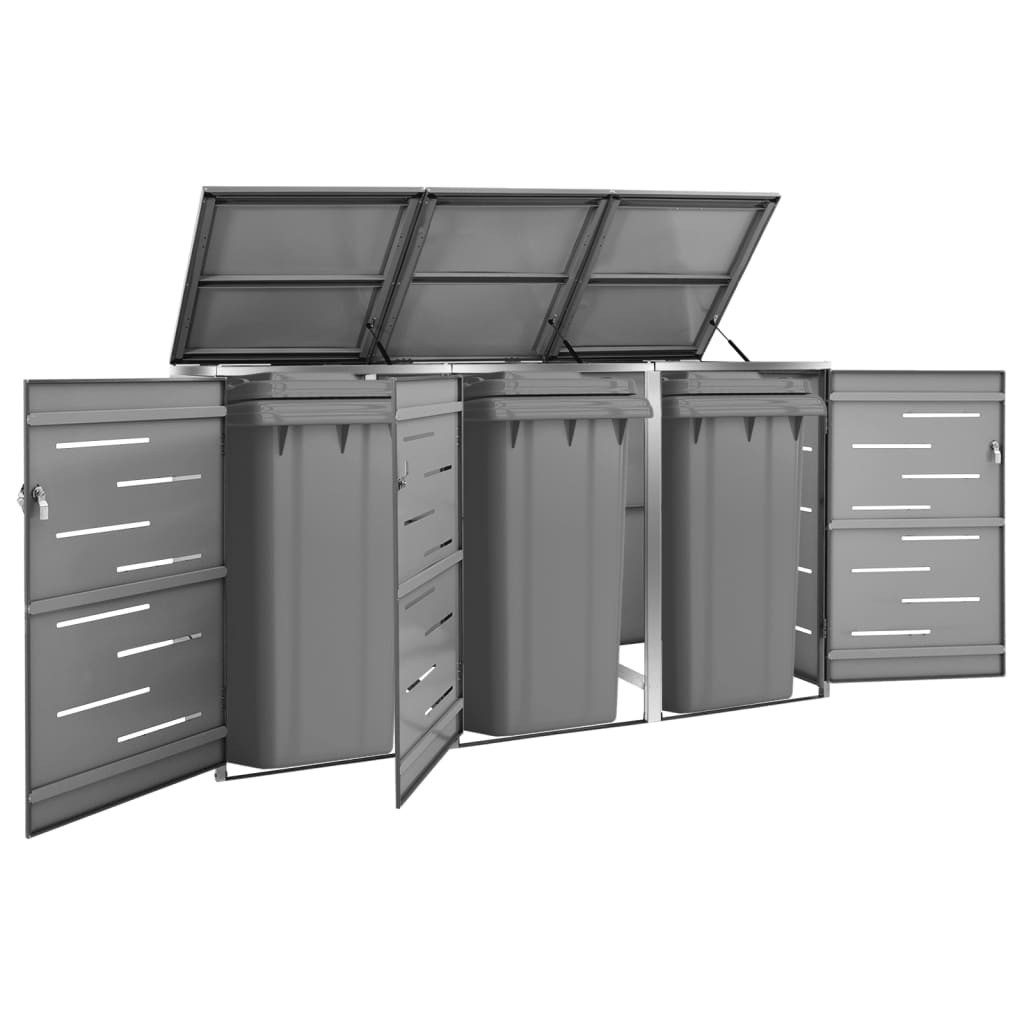 vidaXL Mülltonnenbox NA Mülltonnenbox Mülltonnenverkleidung Edelstahl anthrazit