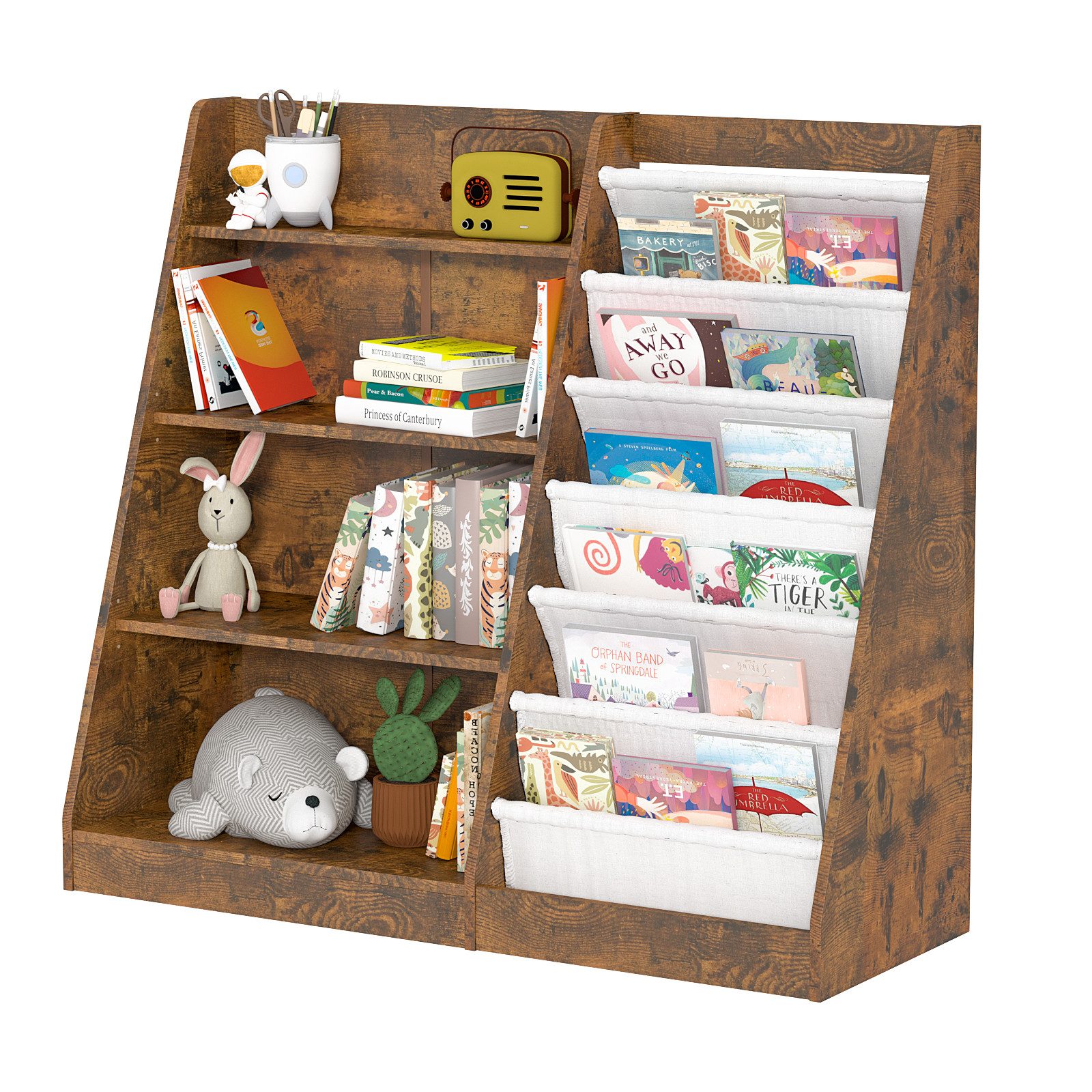 radelldar Bücherregal Kinderregal Spielzeugregal, 110x40x100cm, mit 4 offen günstig online kaufen