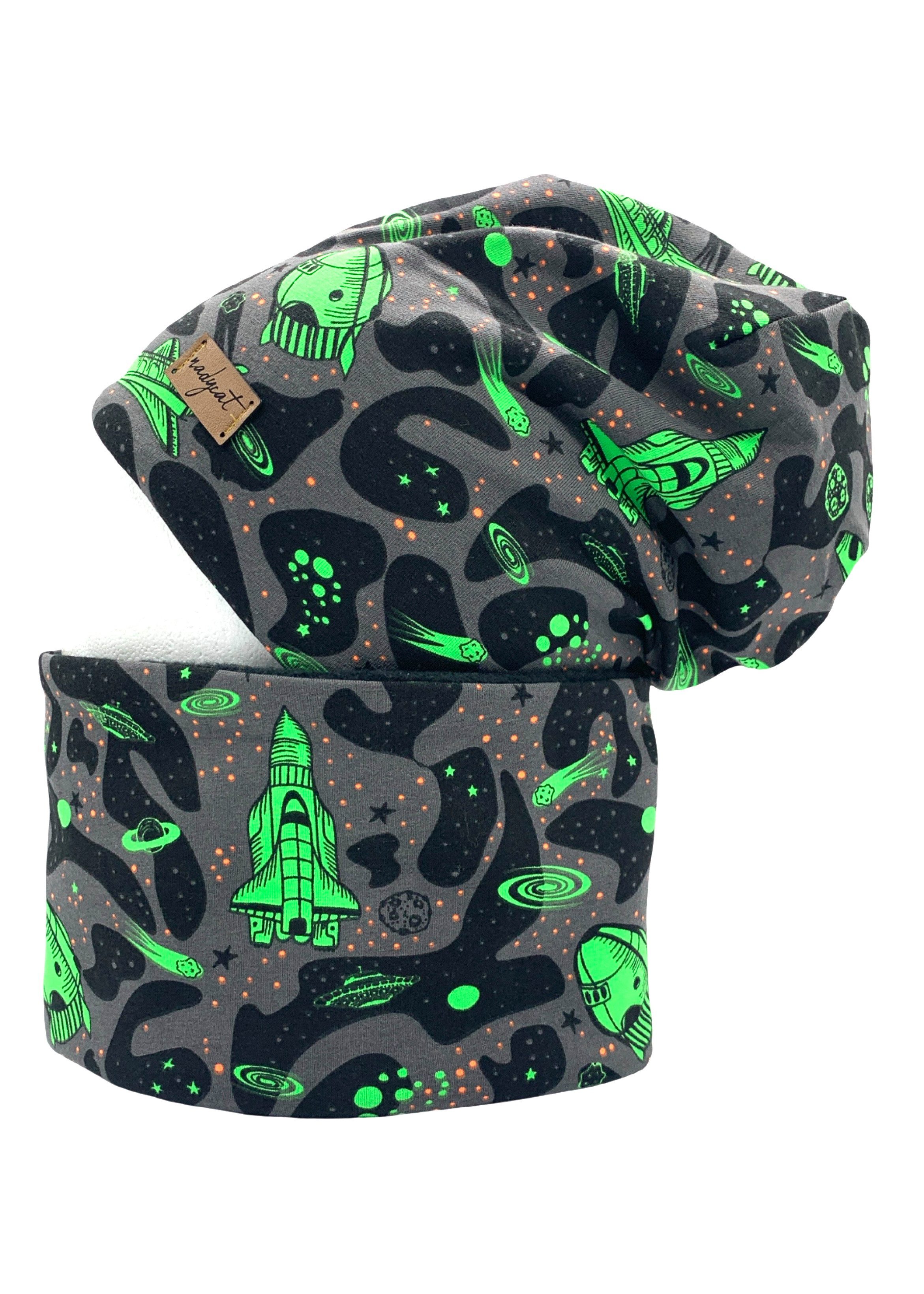 nadycat Beanie NEON ROCKET green (2-St., Beanie mit passendem Loop) handgef günstig online kaufen