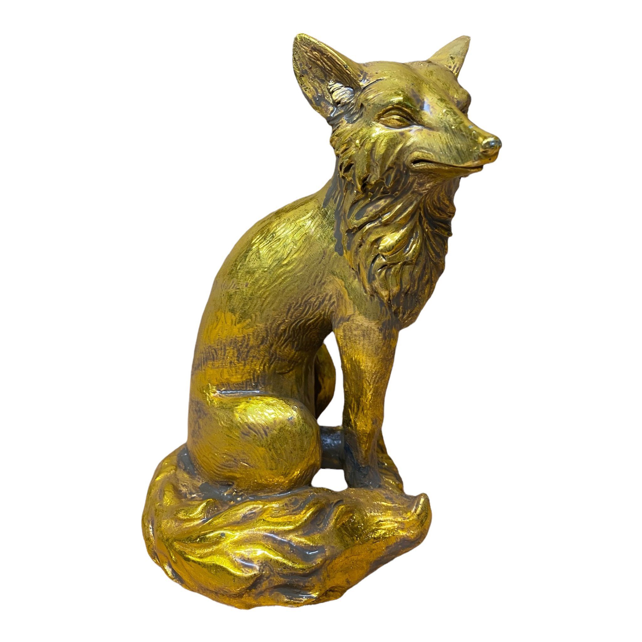Florissima 18 cm Deko Tierfigur Figur Fuchs Gold