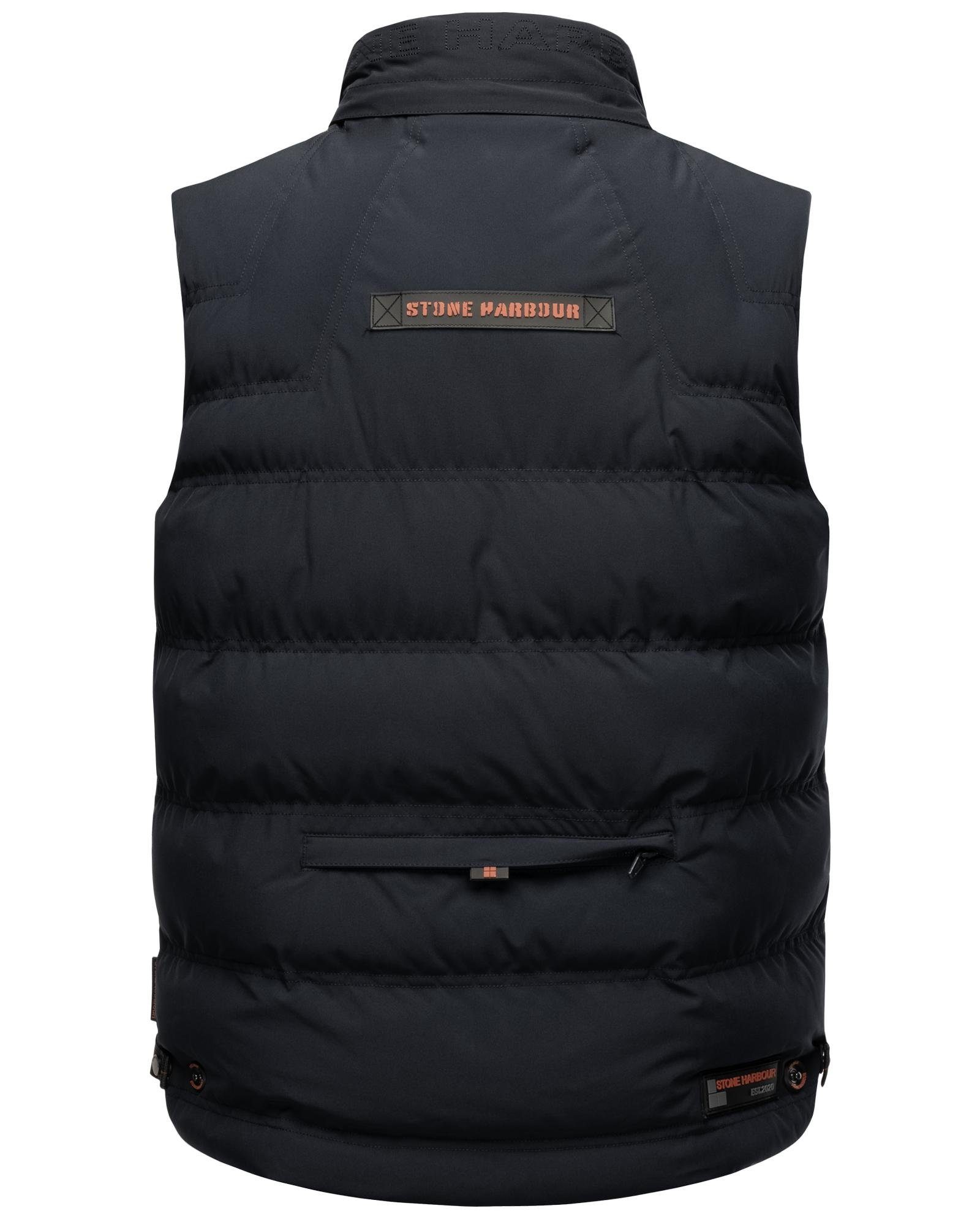Stone Harbour Steppweste Egoor Sportliche Outdoorweste mit abnehmbarer Kapuze