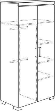 Transland Kleiderschrank HILJA, by PAIDI, 2-türig praktische Einteilung mit Einlegeböden und Kleiderstangen