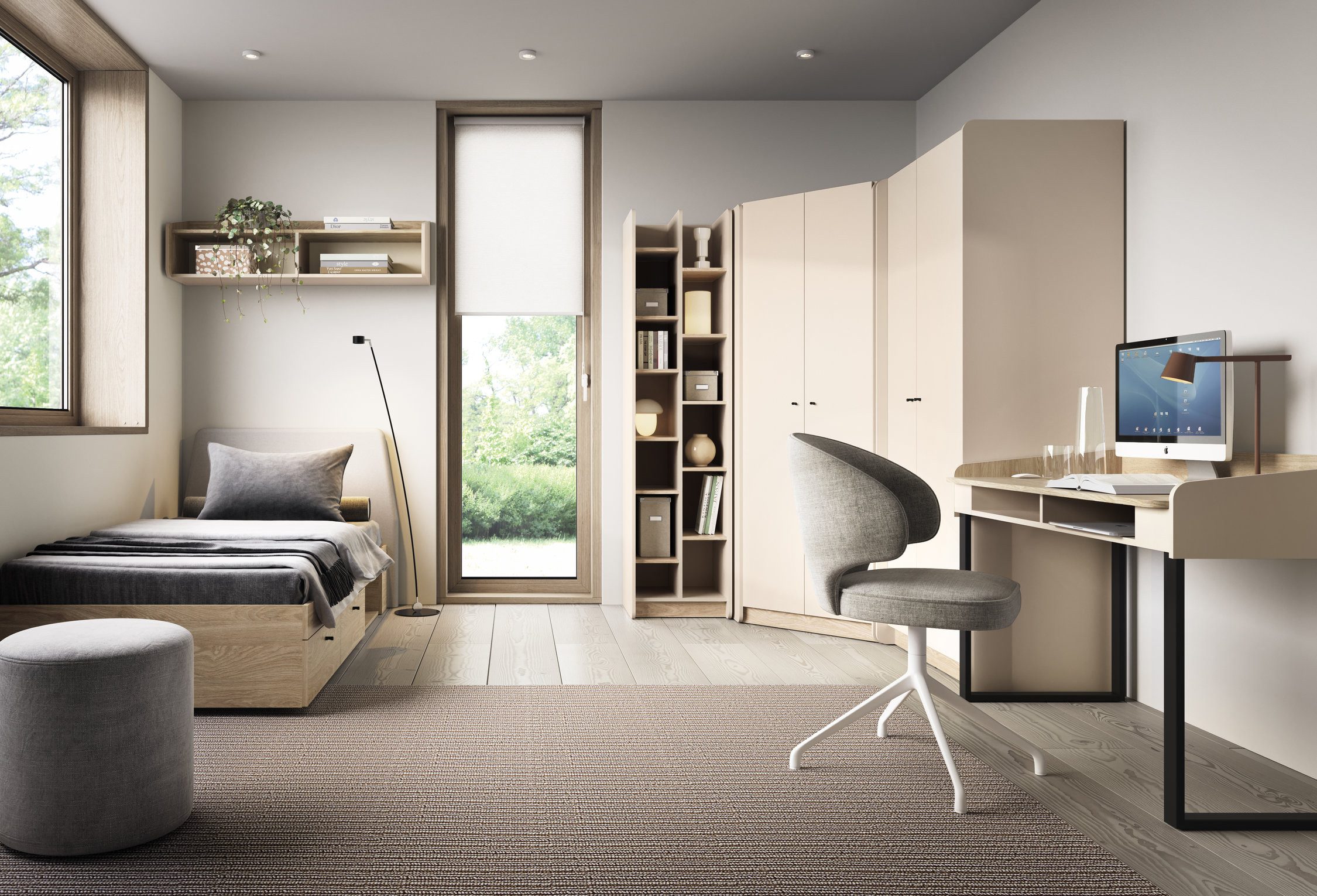 Masseno Schreibtisch VETTA 125 x 83 cm Beige