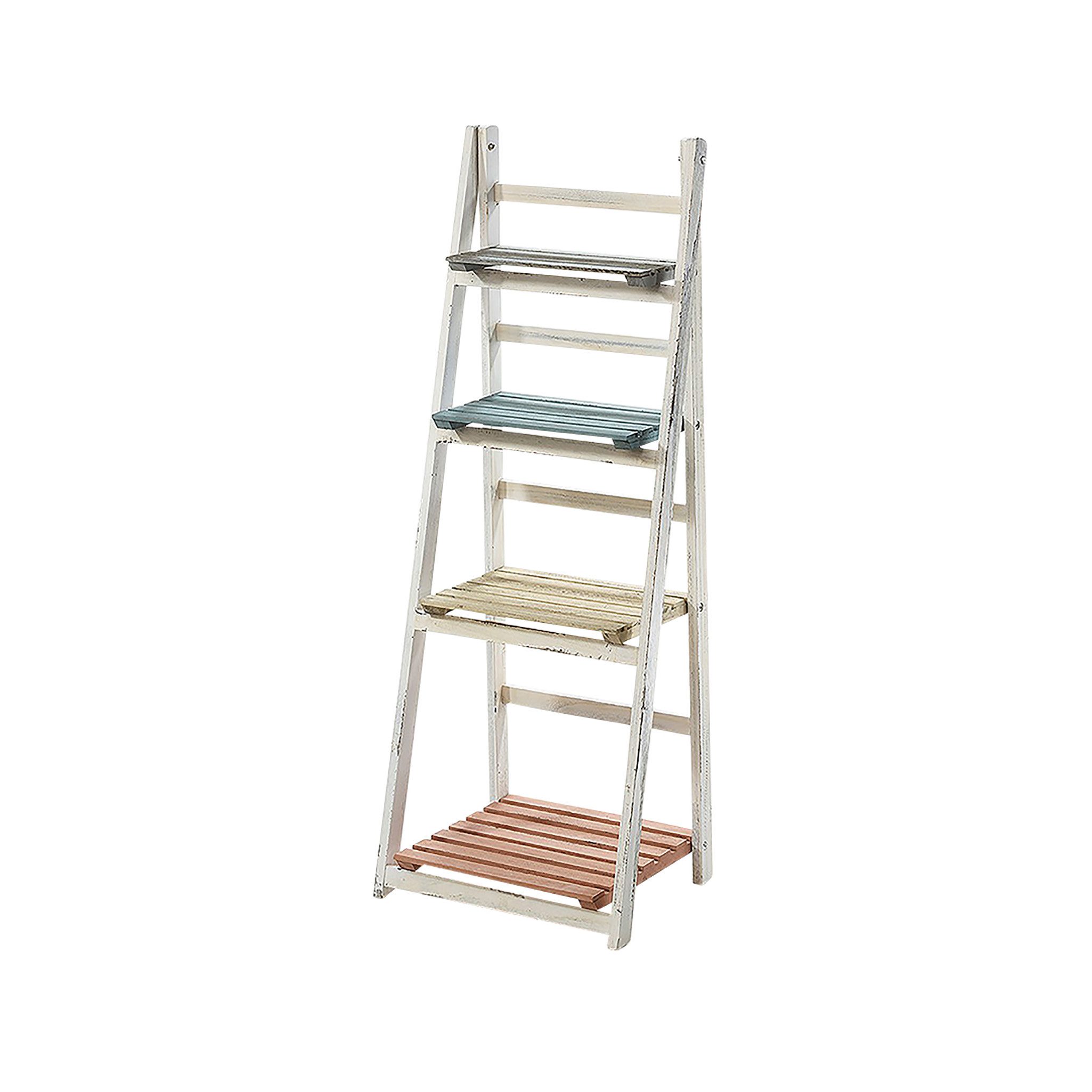 Kobolo Regal Stufenregal VINTAGE aus Paulownia-Holz mit 4 Böden günstig online kaufen