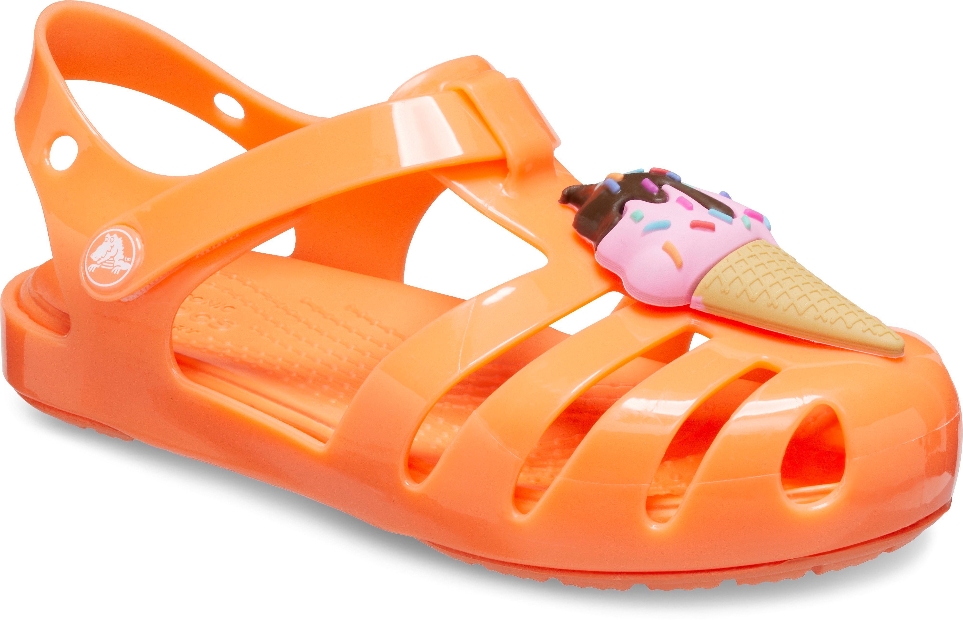 Crocs Isabella Sandal T Badeschuh mit verstellbaren Schnallen orange-Charms