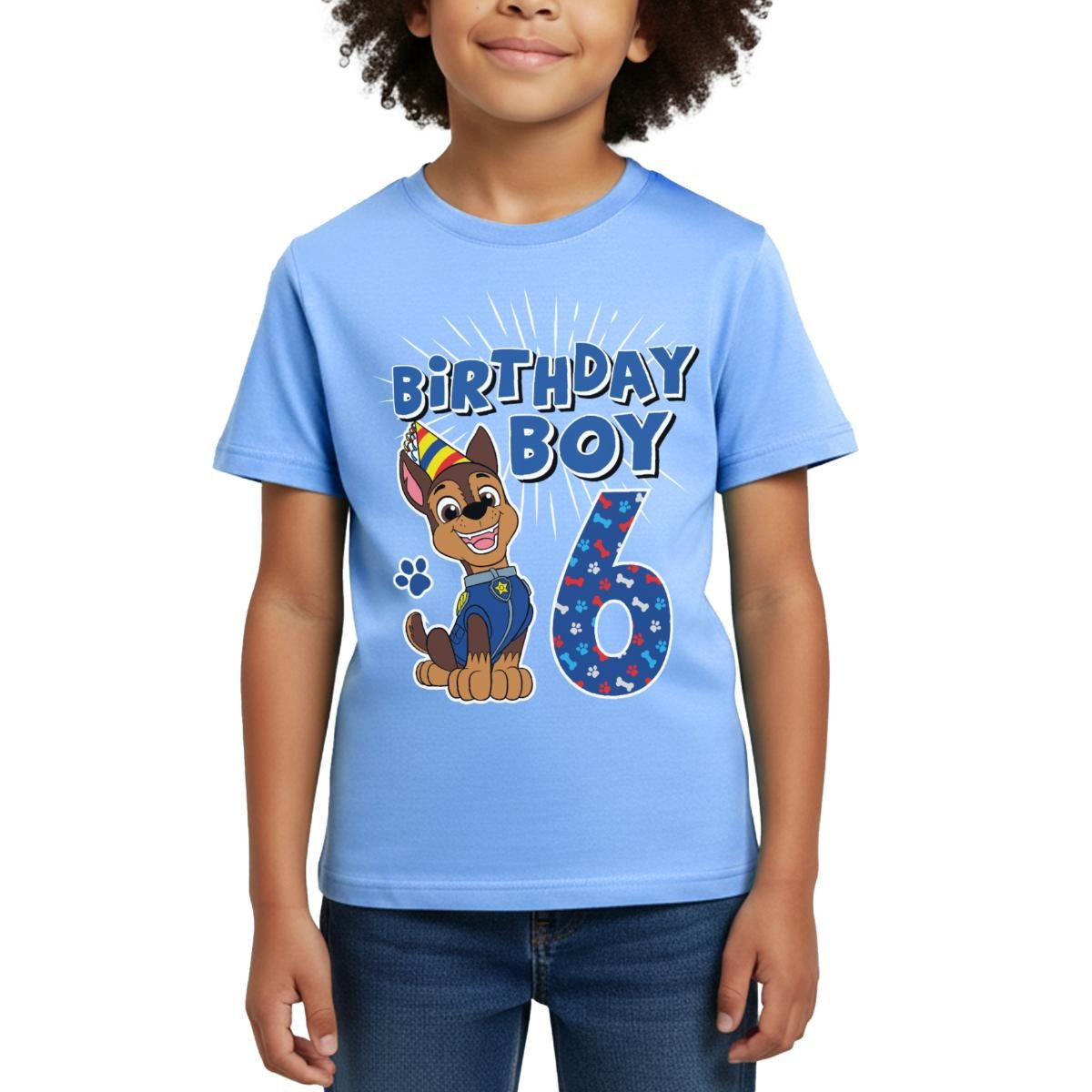 T-Shirt Paw Patrol Geschenk 6 Jahre Alt 6. Geburtstag Chase Kinder T-Shirt