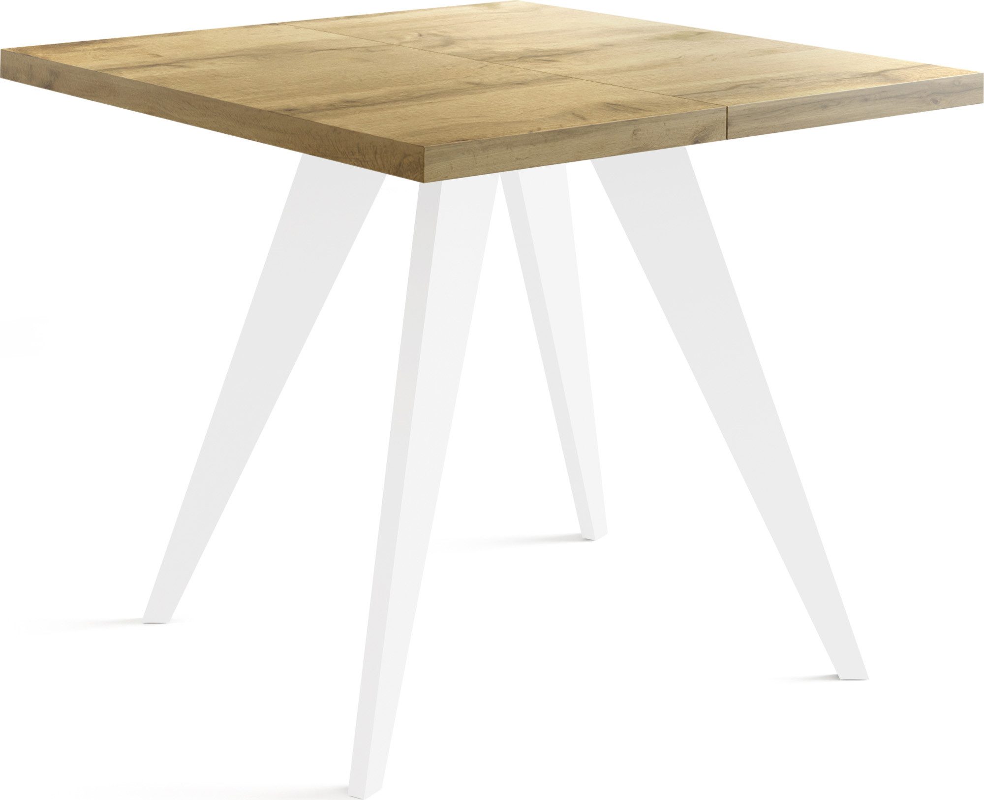 WFL GROUP Esstisch Quadro (erhältlich in zwei Größen – 100/100 cm, ausziehbar auf 150/200 cm), platzsparender Tisch für kleine Küche, Esszimmer oder Wohnzimmer