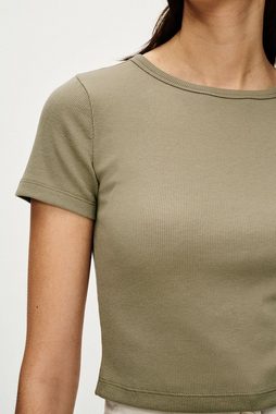 Next T-Shirt Geripptes T-Shirt mit Rundhalsausschnitt Slim Fit (1-tlg)