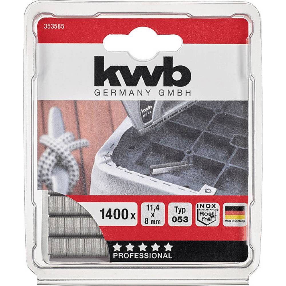 kwb Nagler Klammern, 11.4 mm x 8 mm, Feindraht, Edelstahl