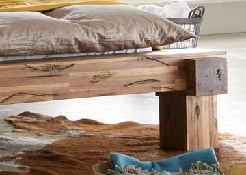 SAM® Holzbett Elke, Akazienholz massiv, Doppelbett im rustikalen Design