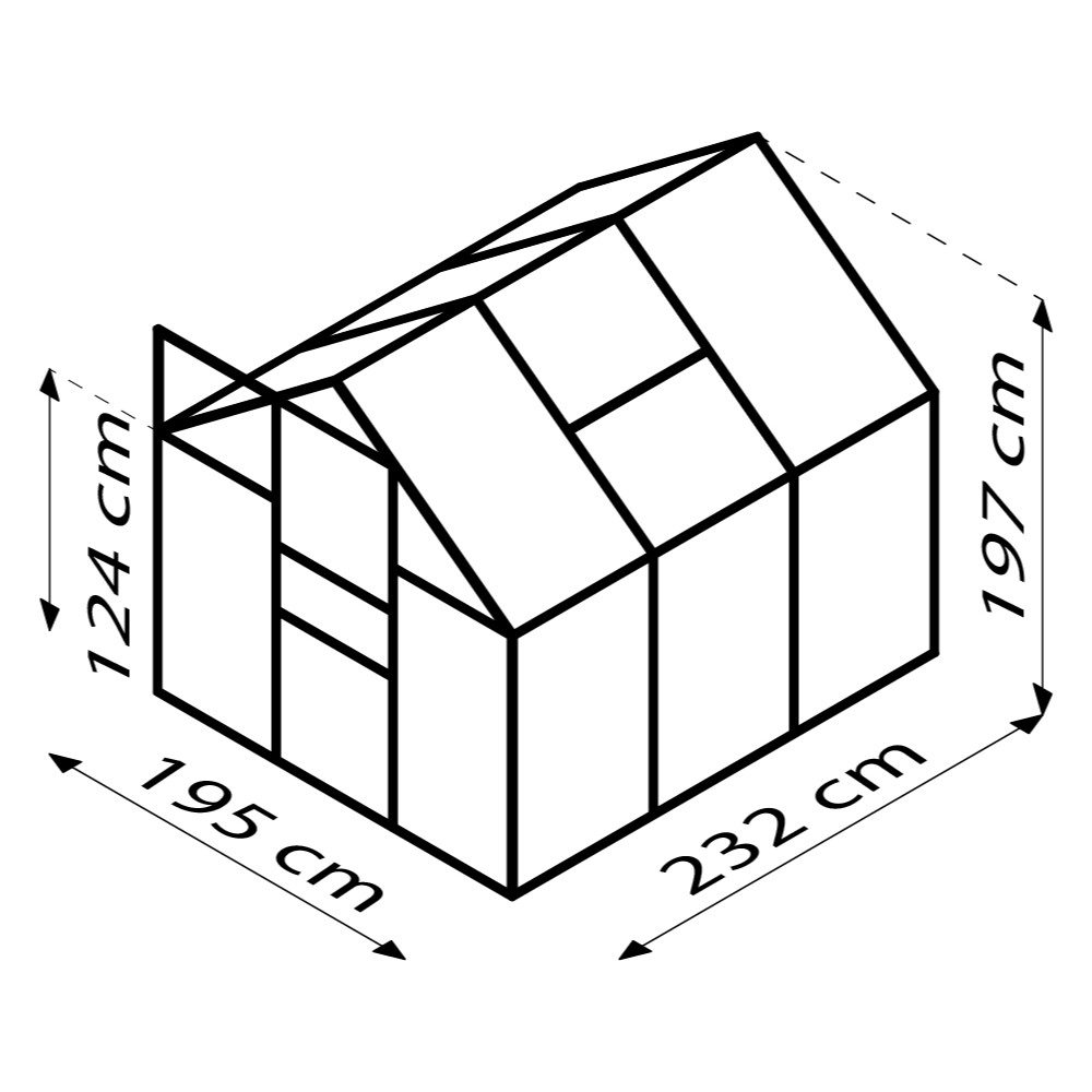 Vitavia Gewächshaus Calypso 4400, 4 mm Wandstärke, mit 4 oder 6 mm Hohlkammerplatten, inkl. Regenrinne
