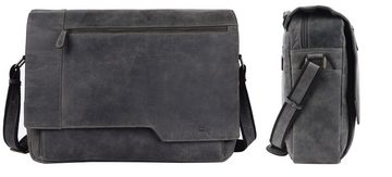 TUSC Messenger Bag Creton, Premium Ledertasche für Laptop bis 17,3 Zoll mit versteckten Magneten