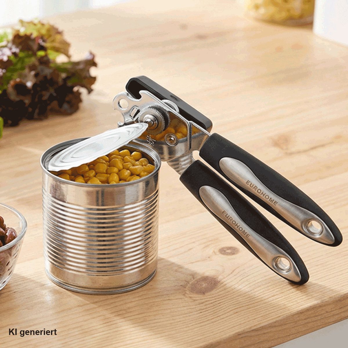 EUROHOME Dosenöffner Manueller Zangendosenöffner "Carmen" aus Edelstahl mit Kunststoffgriff, Deckelöffner Rostfrei - Haushaltshelfer Küche