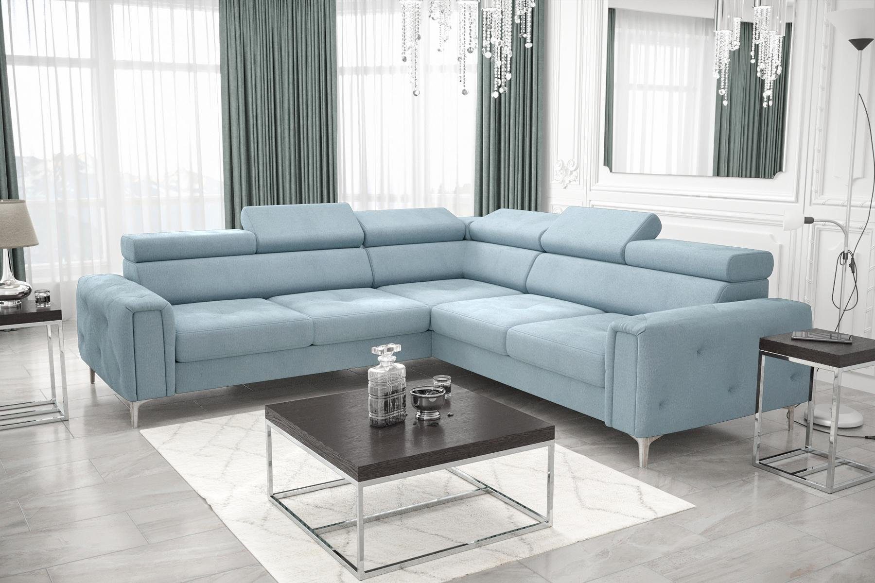 Europe Graues JVmoebel Polster Wohnlandschaft Ecksofa in Ecksofa Made Neu, Blau Luxus Moderne Sofa