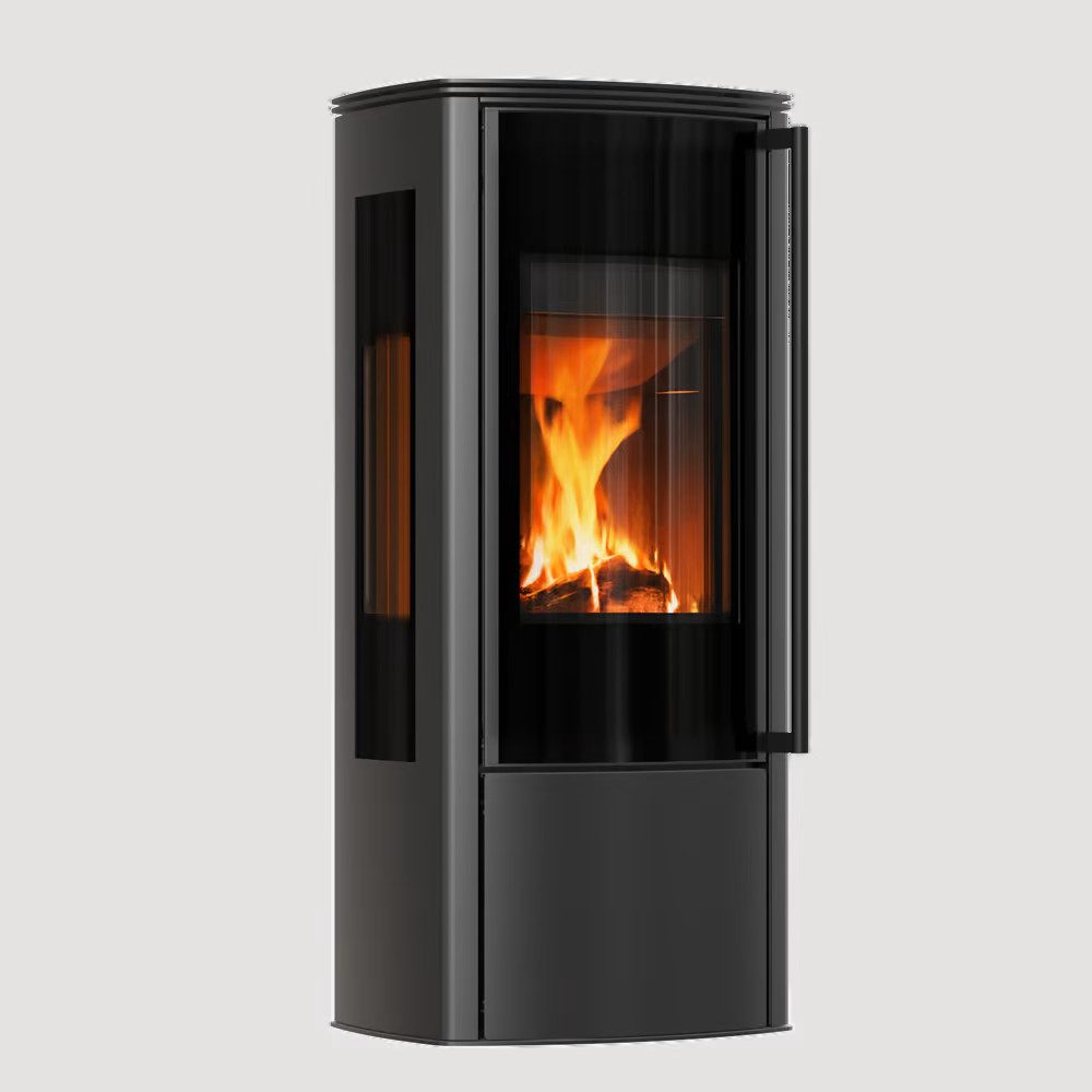 Kratki Kaminofen Freistehender Ofen KOZA AB ENYO R VIEW schwarze Auskleidung, 5.5 kW