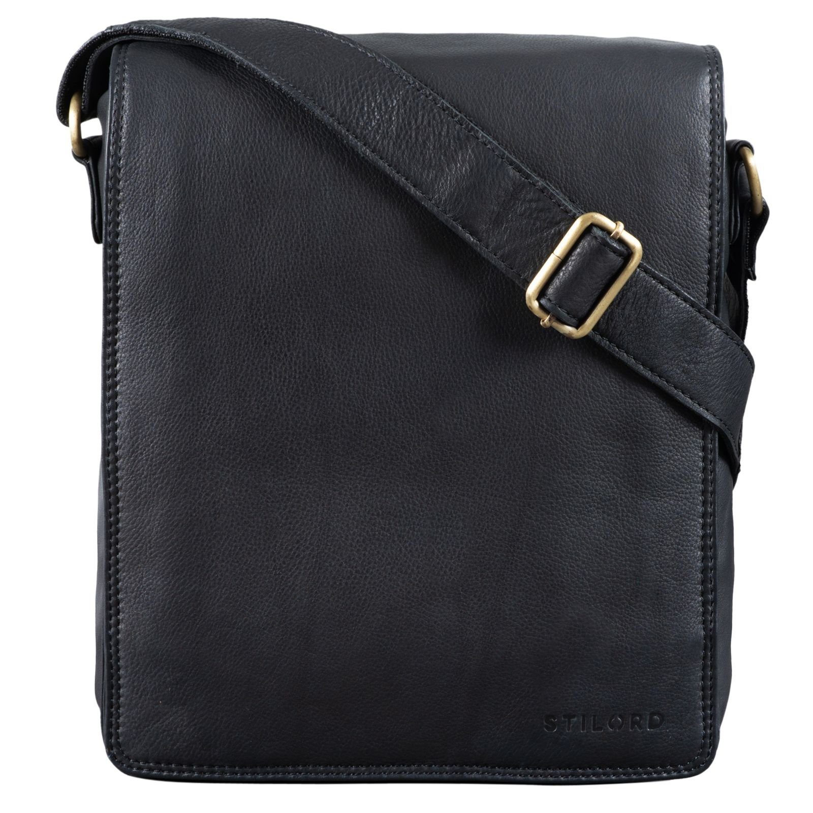 STILORD Schultertasche "Lars" Herren Vintage Umhängetasche Leder mittel-groß Hochformat