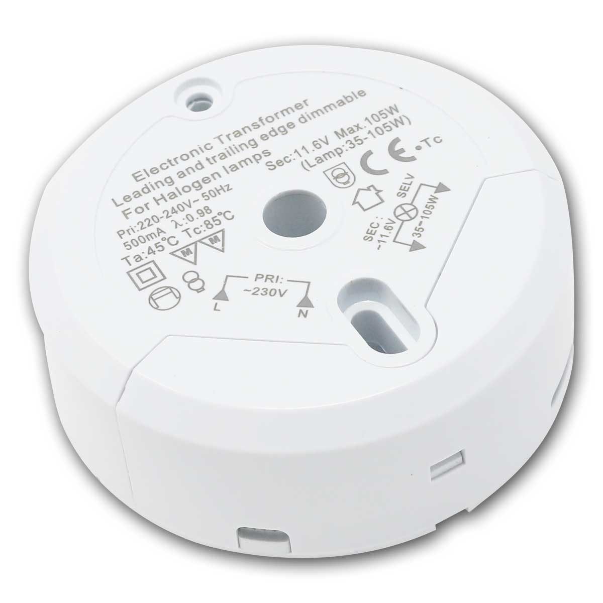 Maxtrack Elektronischer Halogen-Trafo, 35-105W, 230V-12V AC Trafo