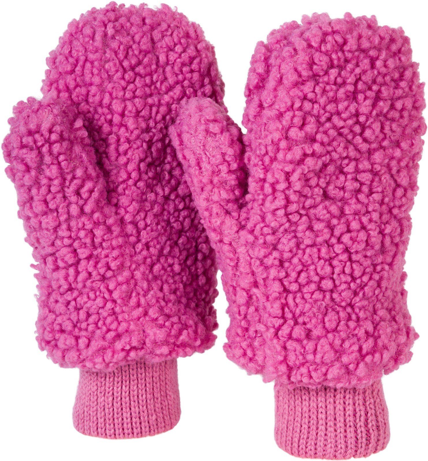 styleBREAKER Fleecehandschuhe Strick Fäustlinge Teddyfell (1-St) günstig online kaufen