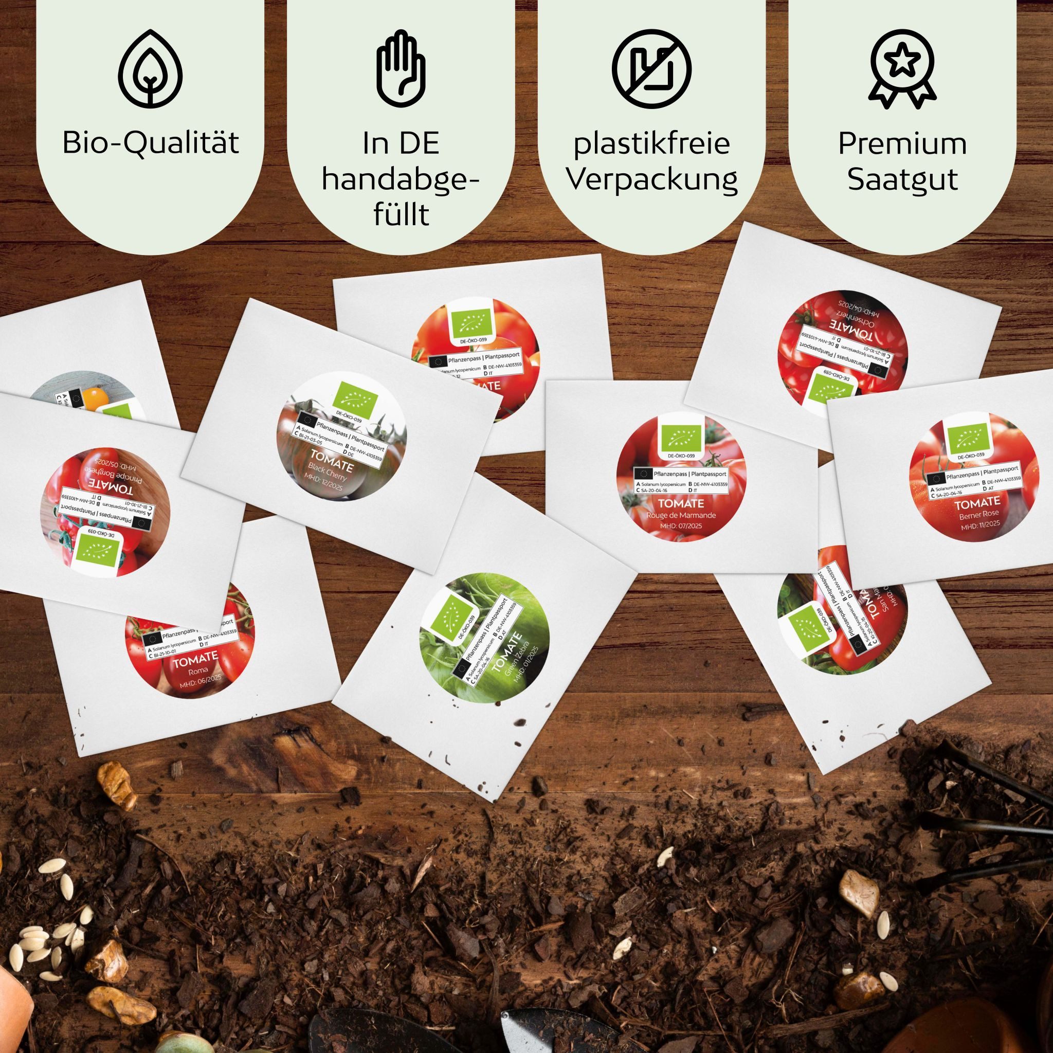 Growgreens Gemüsesamen BIO Tomatensamen Set (10 Sorten) - Tomaten Anzuchtset aus bio. Anbau, Gemüse – Bild 4 von 5