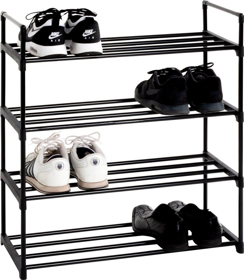 HAKU Schuhregal Schuhregal, HAKU Möbel Schuhregal (BHT 65x74x30 cm) BHT  65x74x30 cm schwarz Regal, 4 Ablagen aus Kunststoff in schwarz