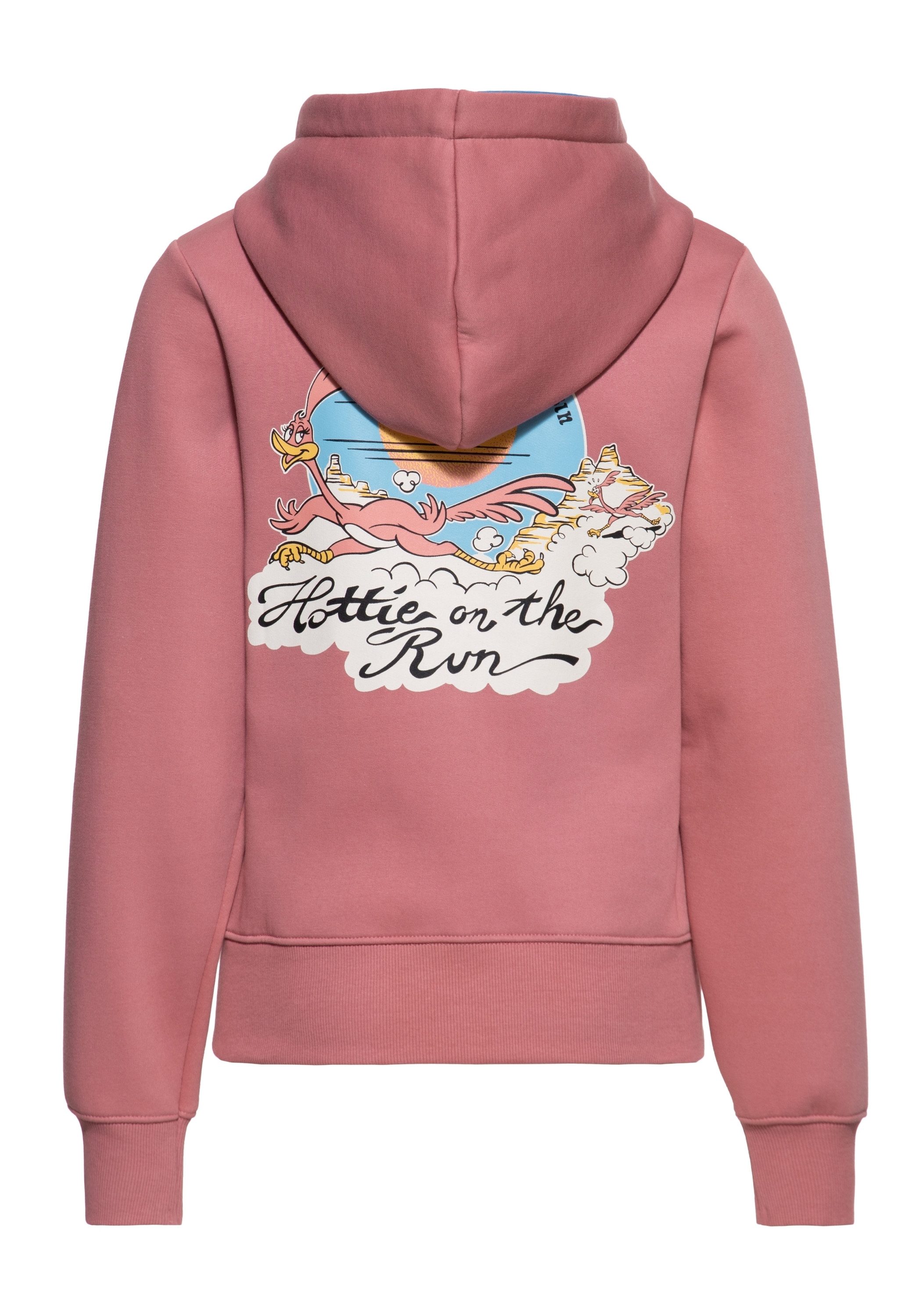 QueenKerosin Kapuzensweatjacke Hottie on the run (1-tlg) mit großem Rückenprint