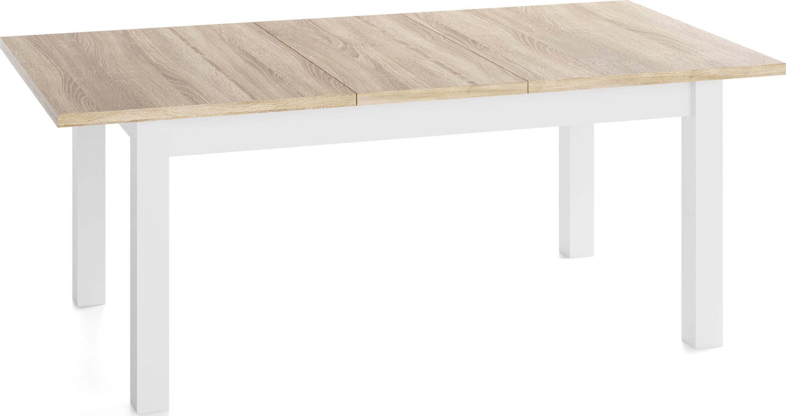 WFL GROUP Esstisch Lindberg ausziehbar verlängerbar rechteckig mit weißen Holzbeinen (MADE IN EU, XXL Groß– 120/140/150/160/200 cm ausziehbar auf 160/180/190/24 – Bild 4 von 5
