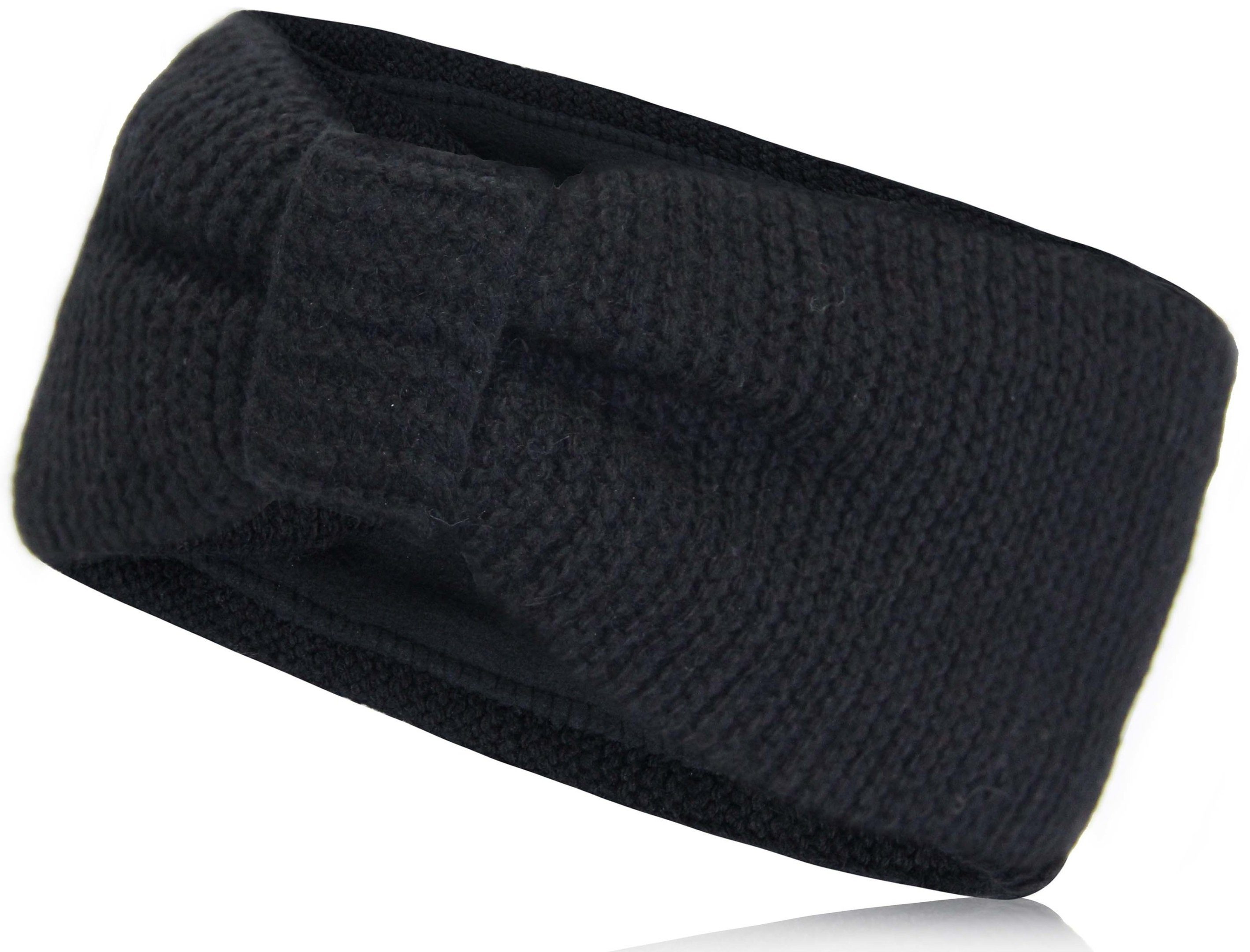 Stirnband Damen mit Schleife, gefüttert mit Fleece Innenfutter
