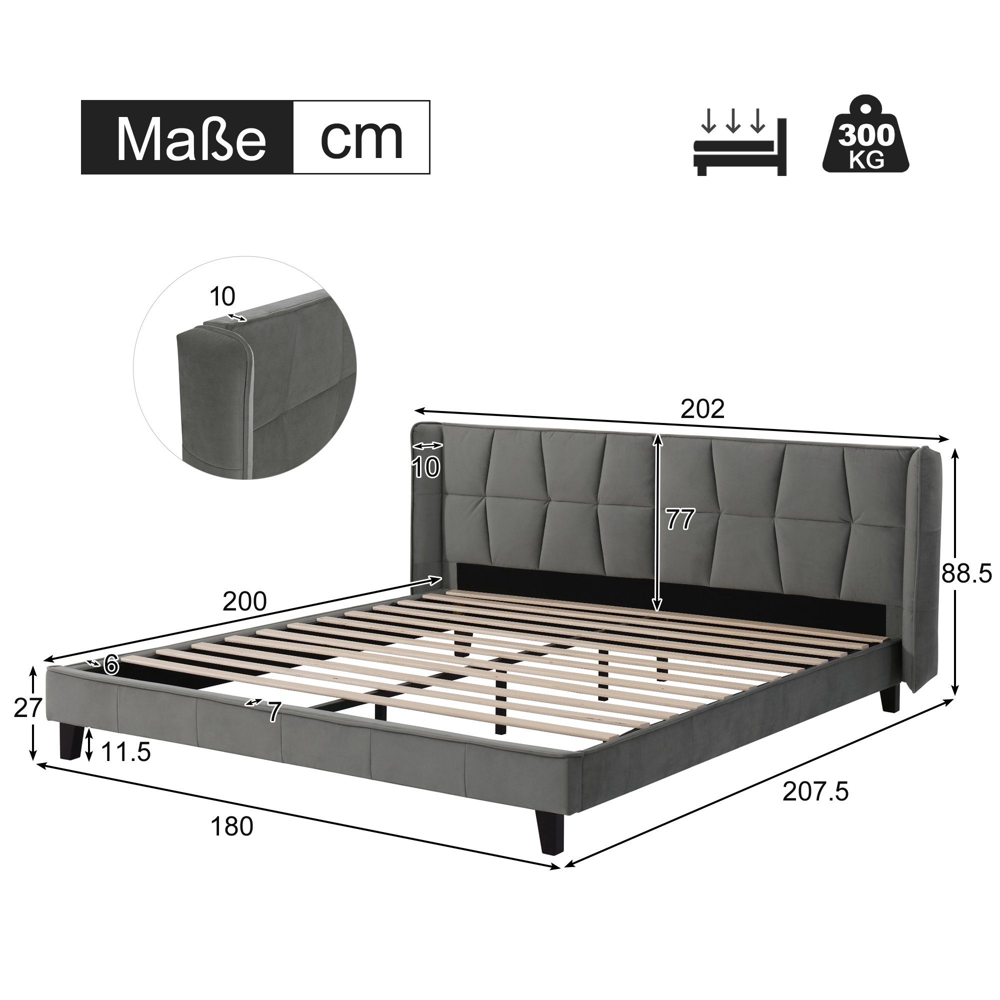 HAUSS SPOLE Polsterbett 180x200 mit Lattenrost günstig online kaufen