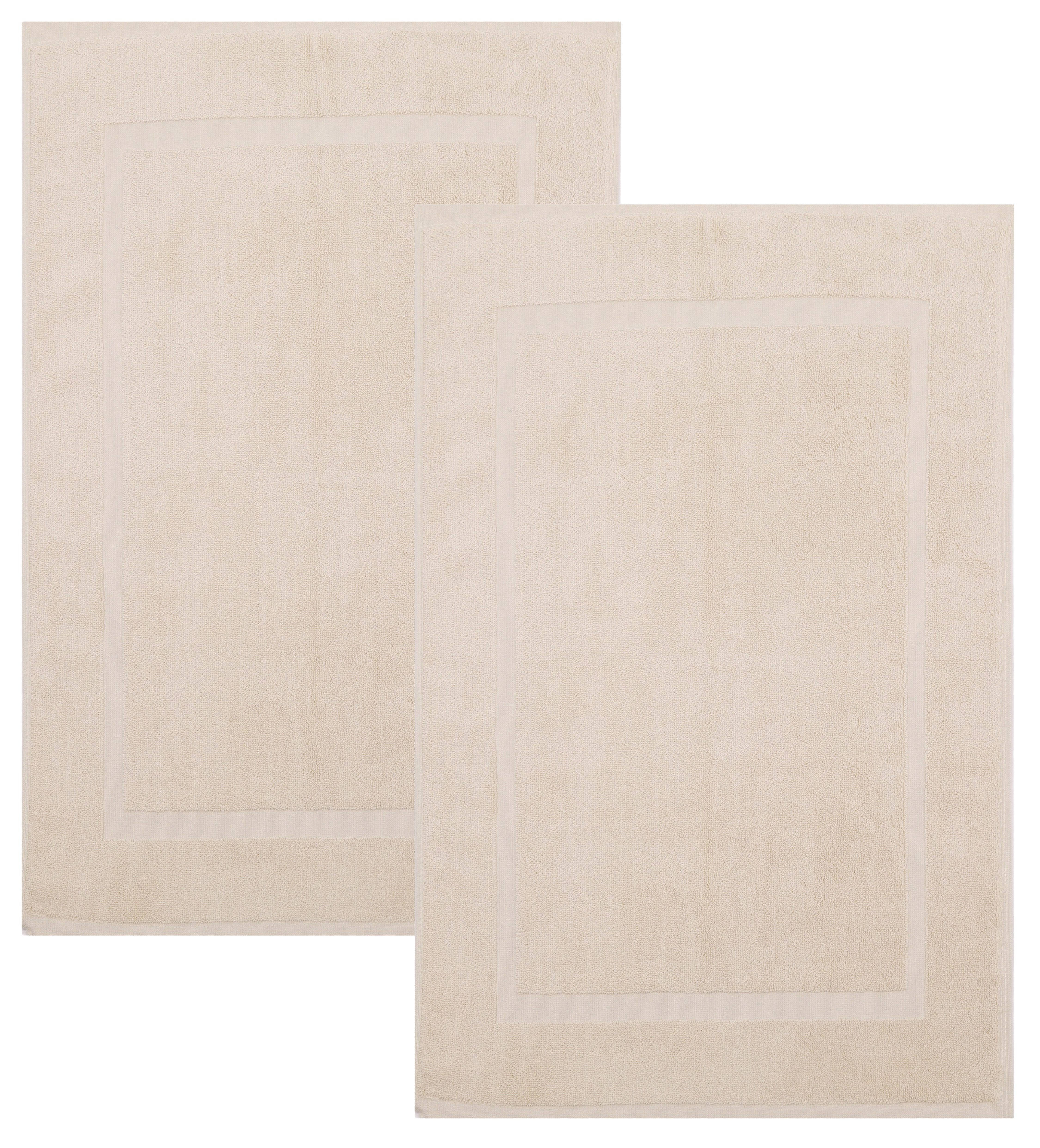 Betz Badematte 2 Stück Badvorleger Premium Badteppich Größe 50x70 cm, unbeschichtet, beidseitig nutzbar, beidseitig nutzbar, Baumwolle, Qualität 650g/m²