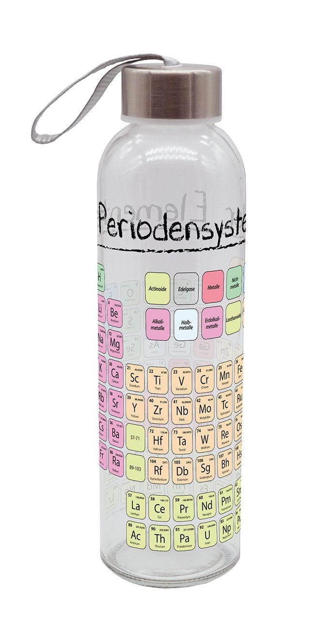 Geda Labels GmbH Trinkflasche Periodensystem, Gelb, 500 ml, spülmaschinengeeignet