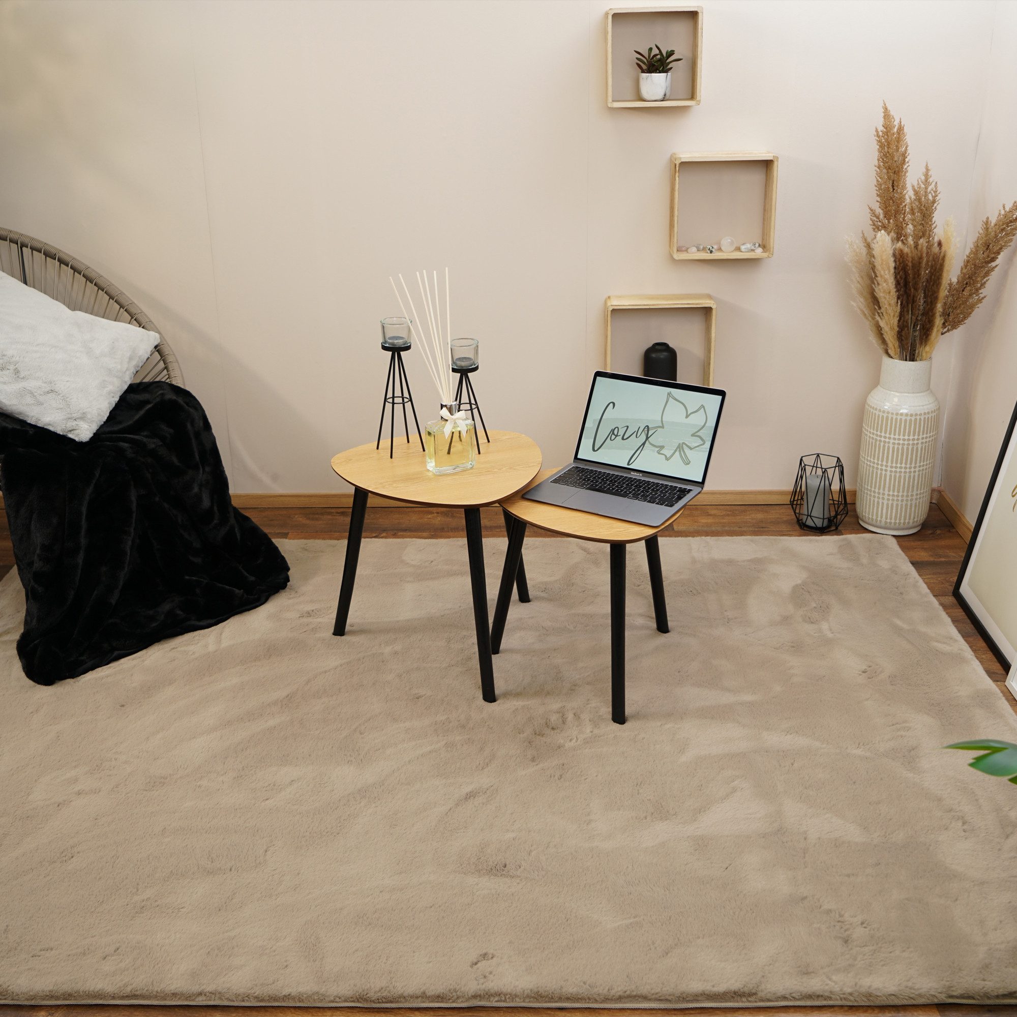 Consilio Concept Fellteppich Teppich Hasenfell Imitat günstig online kaufen