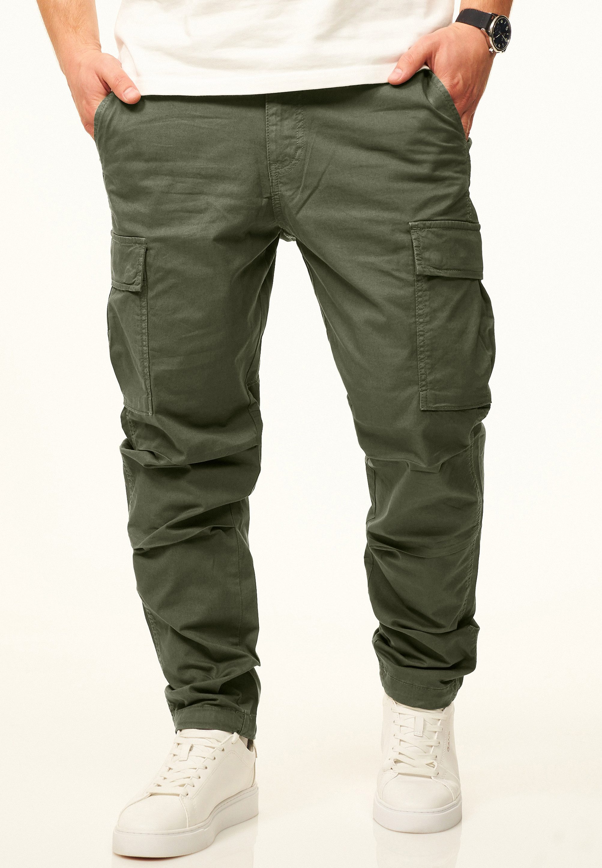 DAILY COTTON Cargohose als Stoffhose mit Stretch im Tapered Fit Chino Cargo Hose mit Gürtelschlaufen für Herren – Bild 5 von 5
