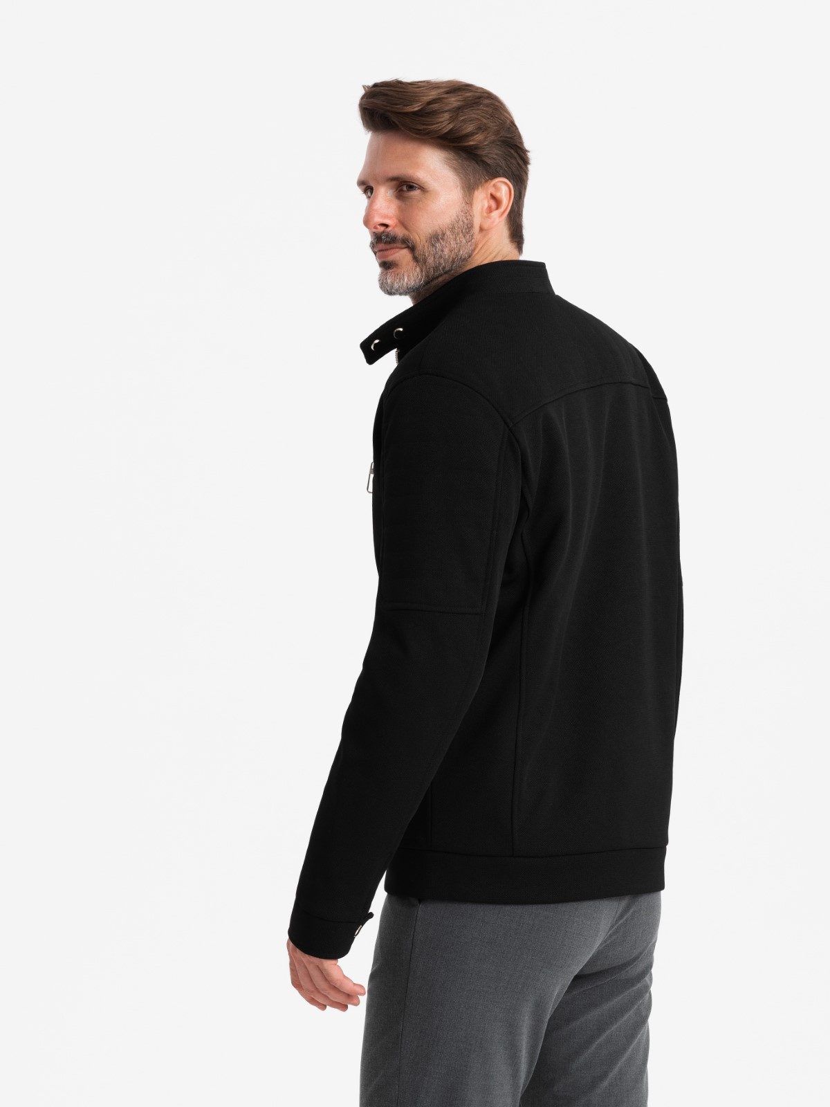 OMBRE Bikerjacke Bikerjacke mit Stehkragen