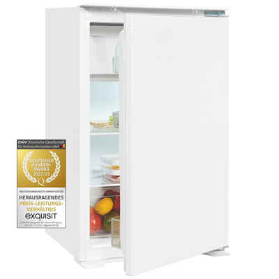 exquisit Einbaukühlschrank EKS5131-4-E-040D, 88 cm hoch, 54 cm breit, leistungsstarker Einbau-Kühlschrank mit 4-Sterne Gefrierfach