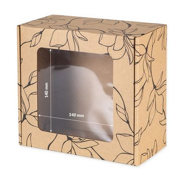 Sarcia.eu Geschenkbox Rechteckige Geschenkbox mit Sichtfenster, Blumendruck 20x20x10 cm x1