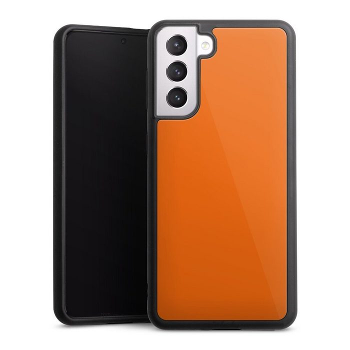 DeinDesign Handyhülle einfarbig orange Farbe Mandarine Samsung Galaxy S21 5G Gallery Case Glas Hülle