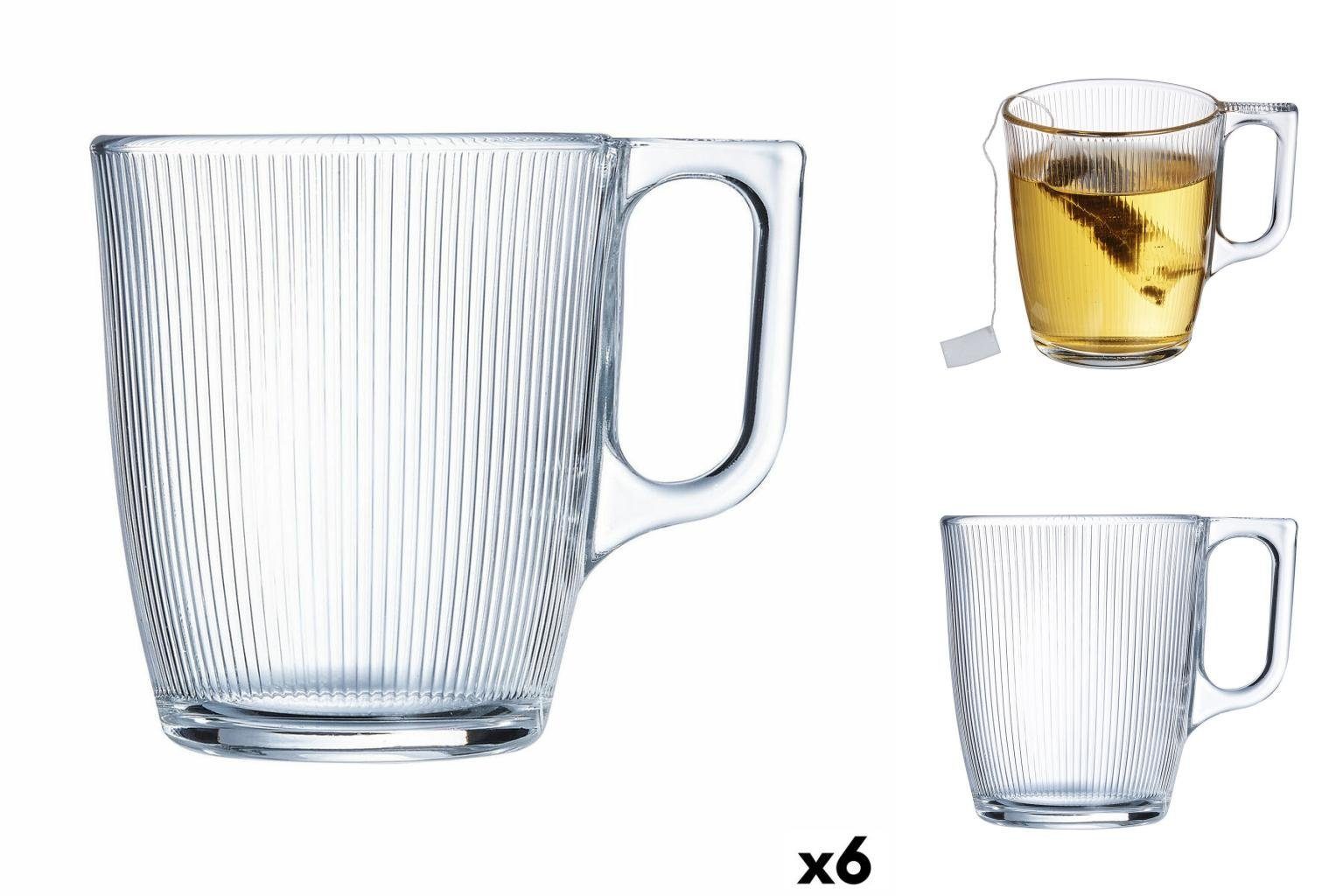 Luminarc Becher Kop Luminarc Stripy Frühstück Durchsichtig Glas 250 ml 6 Stück, Glas