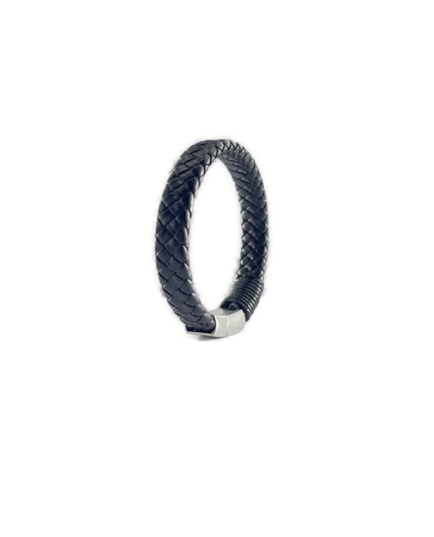 Lederarmband Armband für Herren aus Leder in Schwarz Edelstahl Verschluss