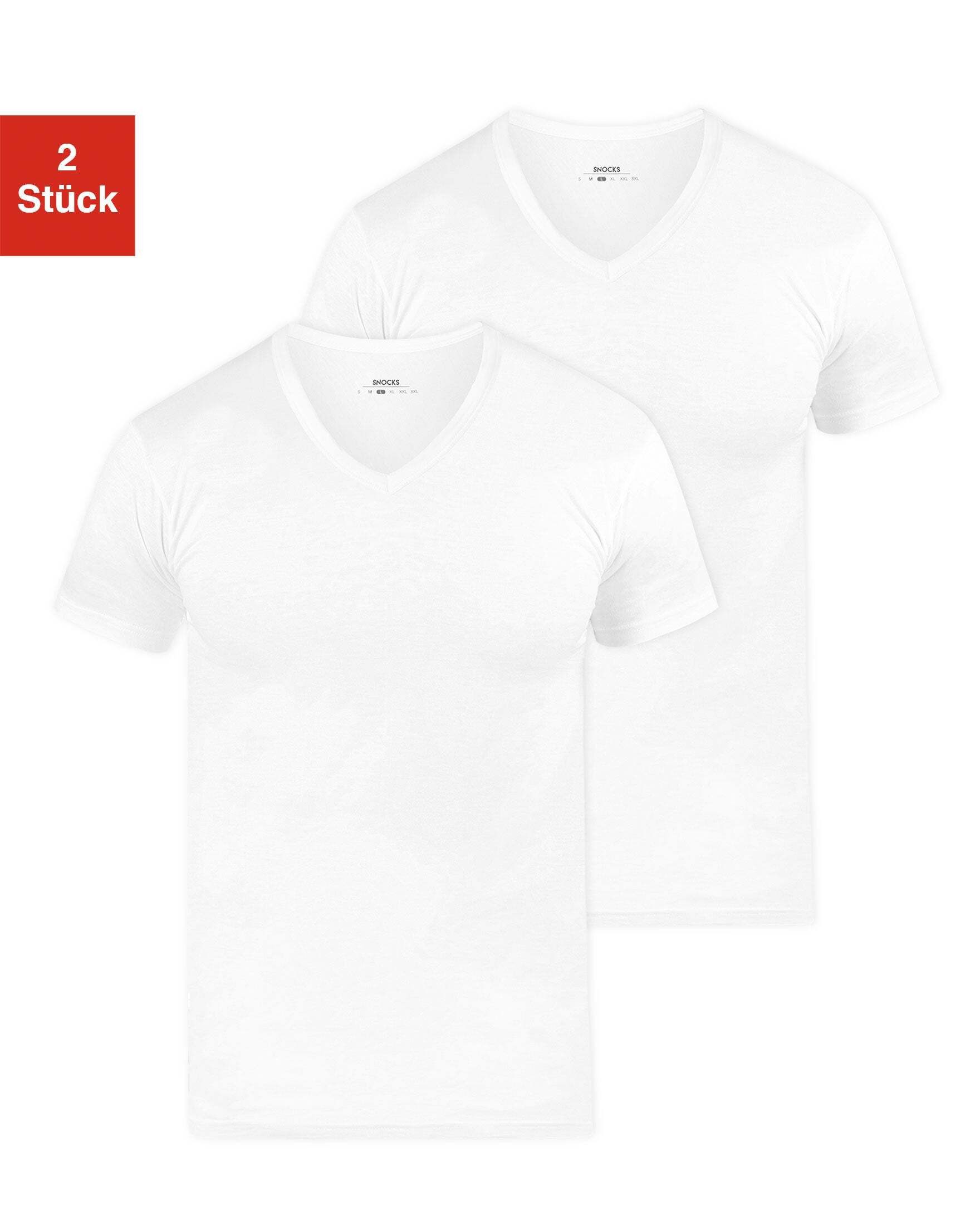 SNOCKS Unterziehshirt T Shirt mit V-Ausschnitt Unterhemden Herren (2 Stück, günstig online kaufen