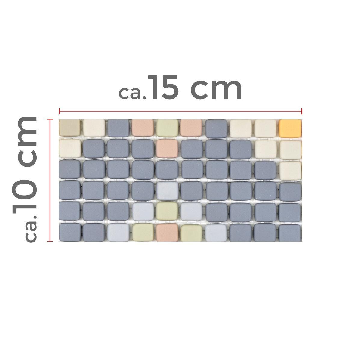 Mosafil Mosaikfliesen Muster von Glasmosaik Fliesen Haramont, Glas 10.000x10.000, hellgrau, Eco Glas - Verlegefertig auf ein Netz geklebt - Frostsicher -